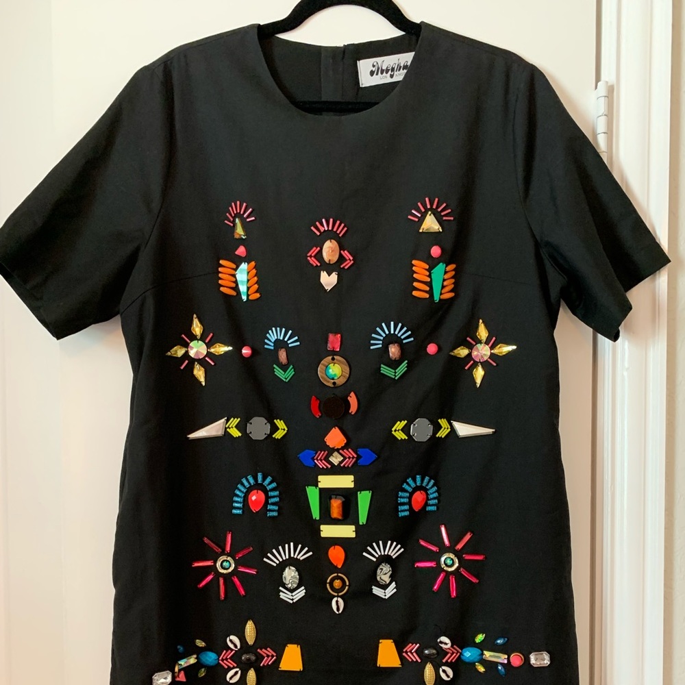 Meghan LA beaded dress size M super mod and trendy